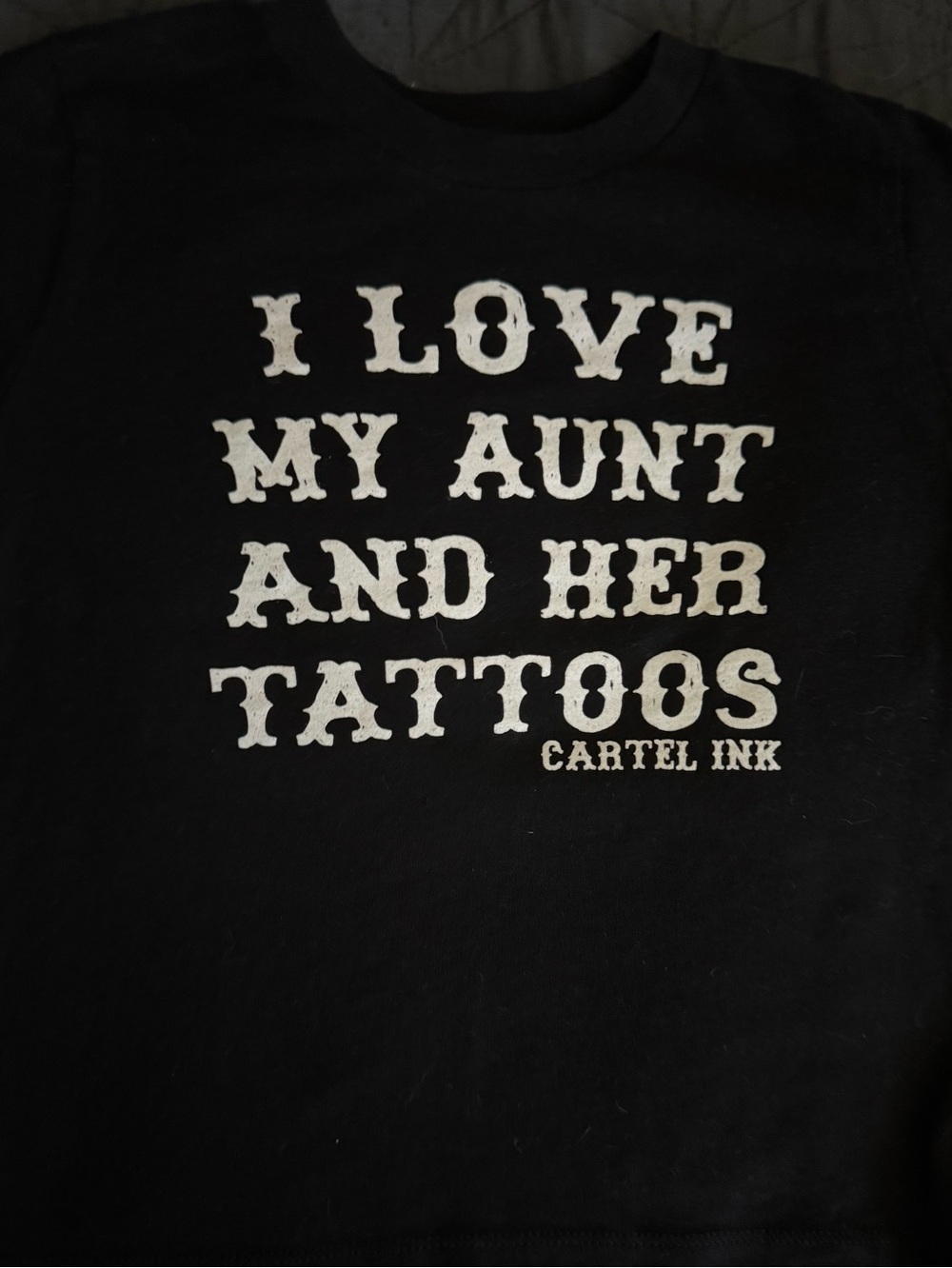 Cartel Ink Kids' Black Graphic Tee 4T- I Love My Aunt And Her Tattoos